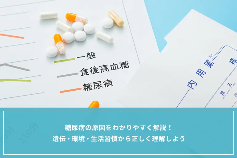 糖尿病の原因をわかりやすく解説！遺伝・環境・生活習慣から正しく理解しようのイメージ